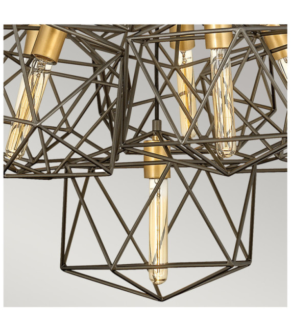 Hinkley Pendant Steel Matte Metallic Bronze with Luxury Gold Accents