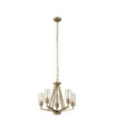 Kichler pendant light Steel, transparent grained glass Natural brass
