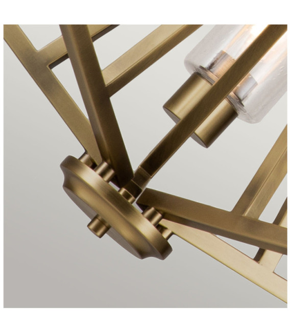 Suspension Kichler Acier,verre grainé transparent Laiton naturel
