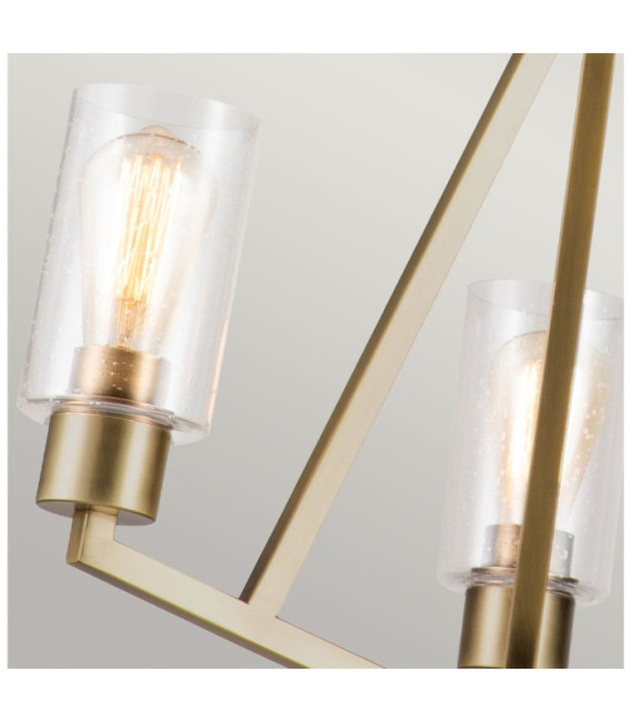 Suspension Kichler Acier,verre grainé transparent Laiton naturel