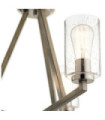 Suspension Kichler Acier,verre grainé transparent Gris antique vieilli