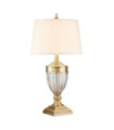 Quoizel Table Lamp Glass, Steel, Linen Brushed Brass