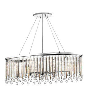 Kichler Crystal Pendant Light, Polished Chrome Steel