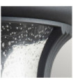 Chicago exterior wall light Aluminum, transparent grained glass Textured black