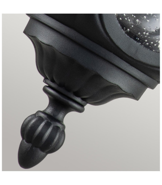 Lampada da parete per esterni Chicago Alluminio, vetro granulato trasparente Nero strutturato