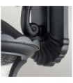 Chicago exterior wall light Aluminum, transparent grained glass Textured black