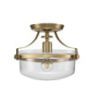 Plafonnier Quoizel Verre transparent,acier Laiton brossé