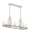 Suspension Kichler Acier,verre cannelé transparent Nickel poli