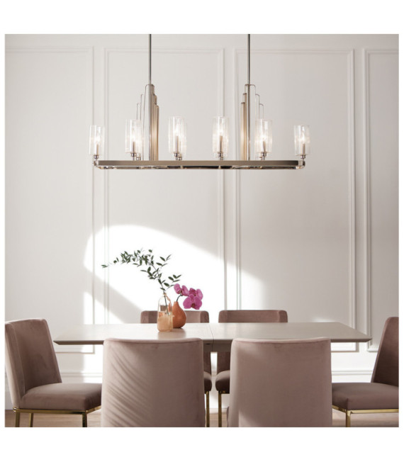 Kichler pendant light Steel, transparent fluted glass Polished nickel