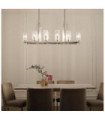Suspension Kichler Acier,verre cannelé transparent Nickel poli