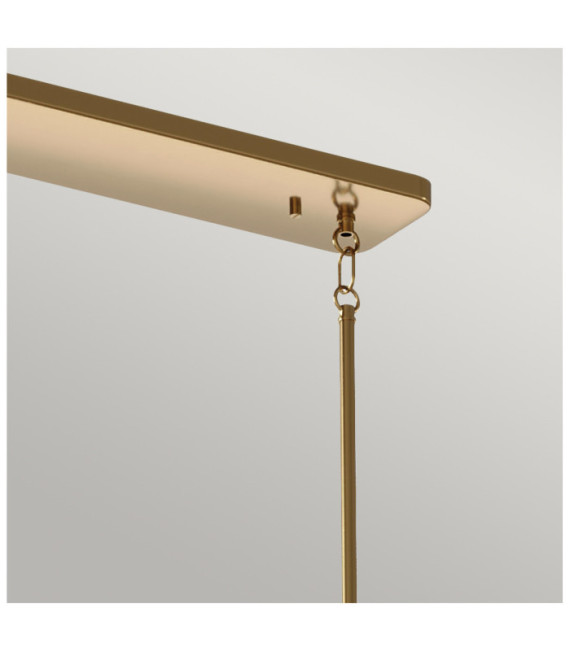 Lámpara colgante Kichler Acero, vidrio estriado transparente Latón natural cepillado