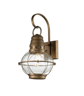 Kichler exterior wall light Aluminum, transparent grained glass Natural brass