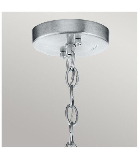 Kichler outdoor pendant light Aluminum, transparent grained glass Aged antique gray
