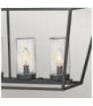 Hinkley exterior pendant light Aluminum, transparent grained glass Museum Black