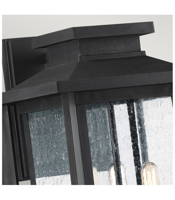 Lampada da parete per esterni Quoizel Vetro seme trasparente, materiale composito resistente agli agenti atmosferici, Terra nera