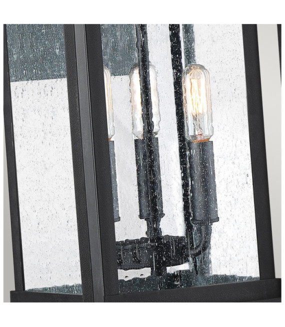 Quoizel outdoor wall light Transparent seed glass, weather-resistant composite, Black earth