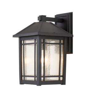 Quoizel aplique exterior Aluminio, cristal granulado transparente Negro