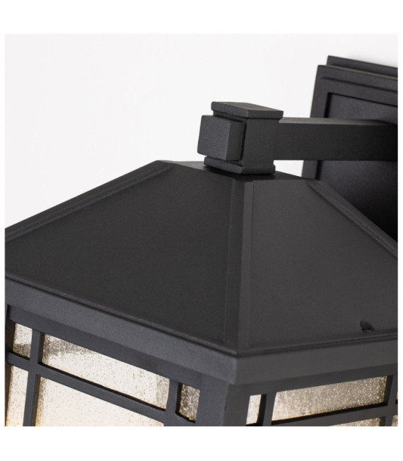 Quoizel aplique exterior Aluminio, cristal granulado transparente Negro