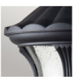 Chicago exterior wall light Aluminum, transparent grained glass Textured black