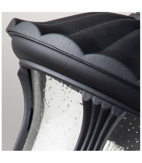 Lampada da parete per esterni Chicago Alluminio, vetro granulato trasparente Nero strutturato