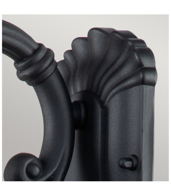 Lampada da parete per esterni Chicago Alluminio, vetro granulato trasparente Nero strutturato