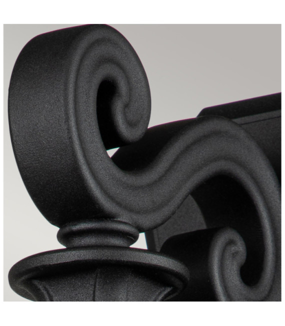 Aplique exterior Bayview Aluminio, cristal biselado transparente Negro