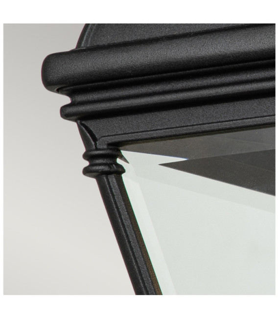 Bayview exterior wall light Aluminum, transparent beveled glass Black