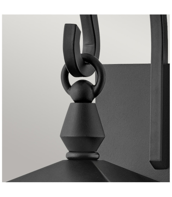 Hinkley exterior wall light Aluminum, brass, transparent grained glass Black