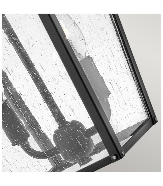 Applique murale extérieur Hinkley Aluminium,laiton,verre grainé transparent Noir