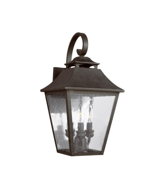 Outdoor wall light Feiss Steel, Marten grained glass