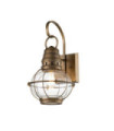 Kichler exterior wall light Aluminum, transparent grained glass Natural brass