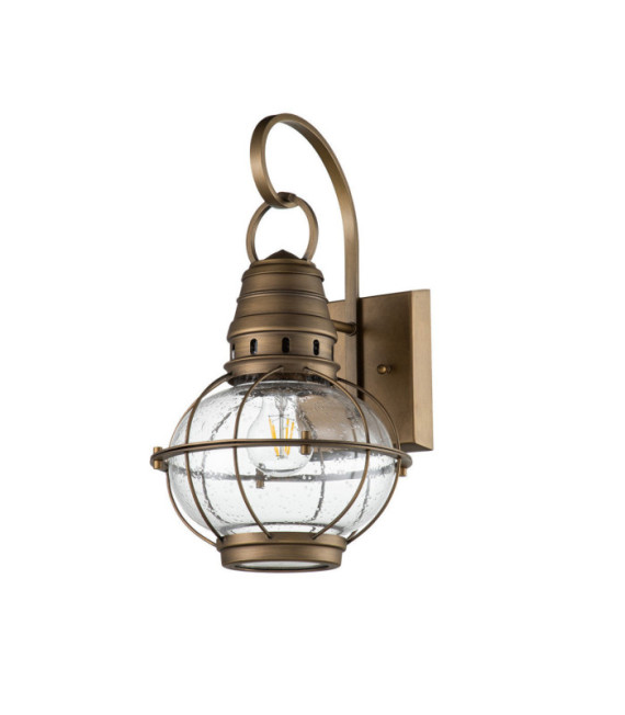 Kichler exterior wall light Aluminum, transparent grained glass Natural brass