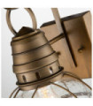 Kichler exterior wall light Aluminum, transparent grained glass Natural brass