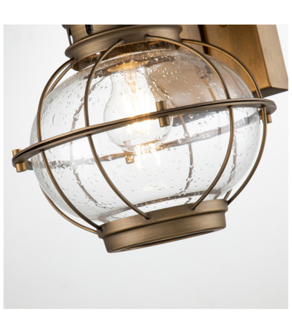 Kichler exterior wall light Aluminum, transparent grained glass Natural brass