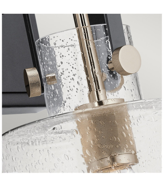 Applique murale Kichler Acier,verre grainé transparent Nickel poli