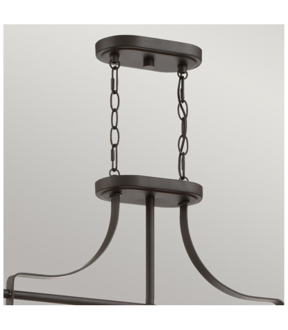 Suspension Quoizel Verre,Acier Bronze Ancien