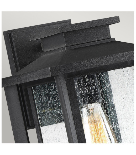Lampada da parete per esterni Quoizel Vetro seme trasparente, materiale composito resistente agli agenti atmosferici, Terra nera