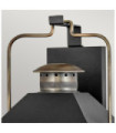Hinkley outdoor wall light Aluminum, brass, clear seeded glass Textured black with burnished bronze
