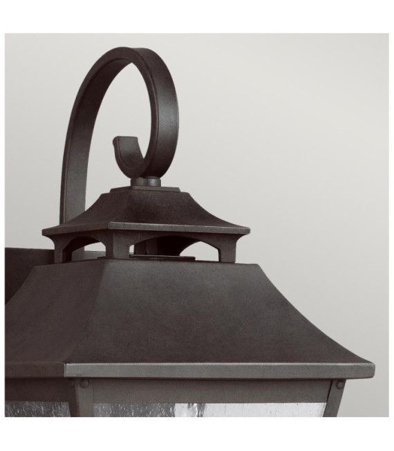 Lampada da parete per esterno Feiss Steel, vetro granato Martora