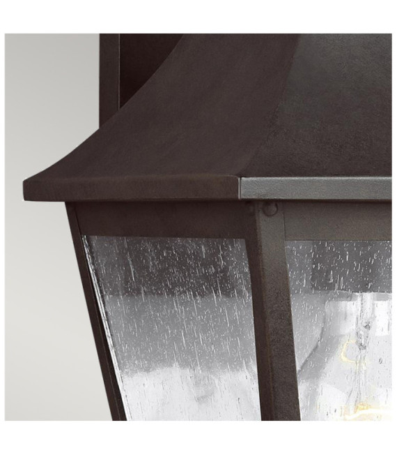 Lampada da parete per esterno Feiss Steel, vetro granato Martora