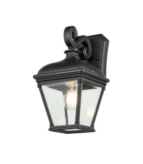Aplique exterior Bayview Aluminio, cristal biselado transparente Negro