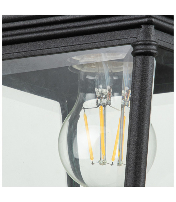 Aplique exterior Bayview Aluminio, cristal biselado transparente Negro