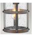 Hinkley exterior wall light Aluminum, transparent grained glass Aged zinc and driftwood gray