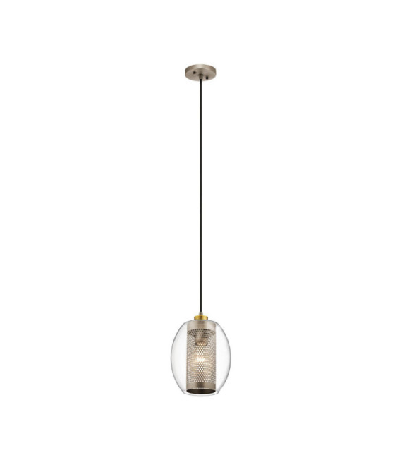Kichler Pendant Lamp Glass,Steel Antique Pewter