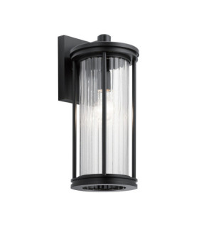 Kichler exterior wall light Transparent glass, aluminum, steel Black