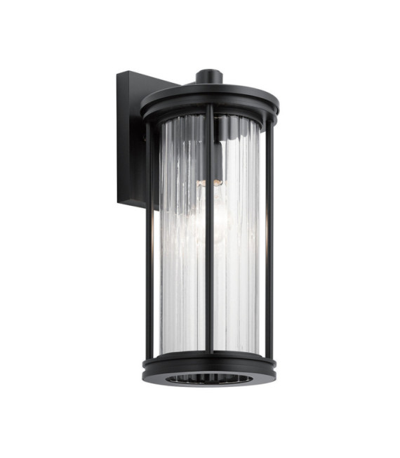 Lampada da parete per esterni Kichler Vetro trasparente, alluminio, acciaio Nero