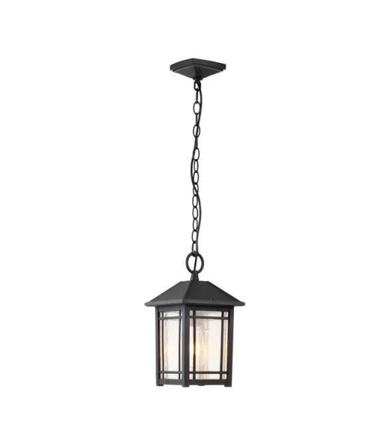 Suspension extérieur Quoizel Aluminium,verre grainé transparent Noir
