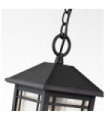 Exterior pendant light Quoizel Aluminum, transparent grained glass Black