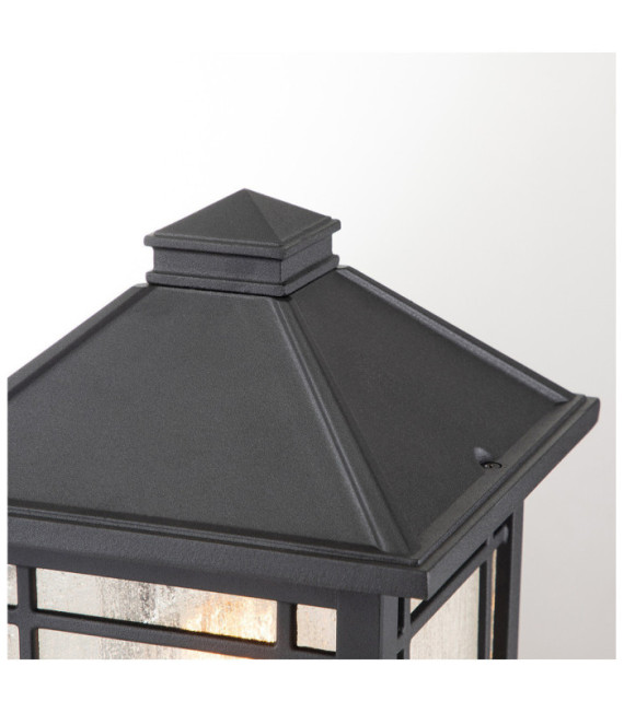 Quoizel Lámpara de pie para exterior Aluminio, cristal granulado transparente Negro