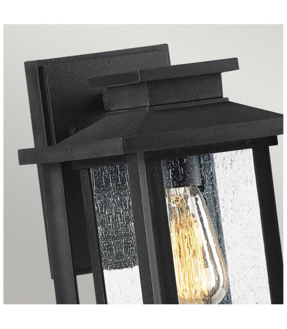 Quoizel outdoor wall light Transparent seed glass, weather-resistant composite, Black earth